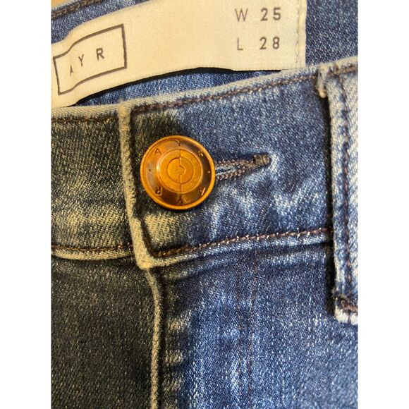 AYR The Chiller Skinny Jeans Women's 25 Skinny Stretch‎ Mid‑Rise Blue Denim Dark - Picture 9 of 13